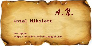 Antal Nikolett névjegykártya